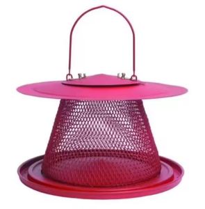 Jaula para Pájaros Cuadrada de Color Naranja en Metal con Aspecto Antiguo para Uso en Interiores, Decorativa y Elegante para Jardín - Product Image 4