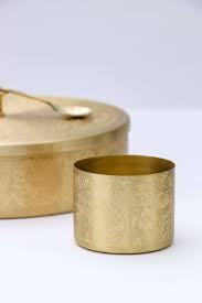 Handcrafted Hammered Brass Masala <b>Box</b> with Lid Spoon Traditional Spice Storage <b>Container</b> - Product Image 3