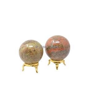 Bola de piedras preciosas pulidas, artesanía de cristal, decoración del hogar, esfera de cristales de amazonita con soporte de latón, mascota Natural de alta calidad - Product Image 3