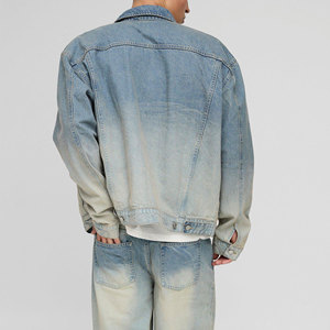 Quality Casual Embroidered Windproof Oversized Drop Shoulder Denim <b>Jeans</b> <b>Jacket</b> for Men Distressed <b>Black</b> 100% Cotton Winter - Product Image 5