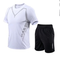 Chemises + Shorts hommes survêtement Gym Fitness sport costume vêtements course Jogging vêtements de Sport exercice vêtements de Sport pour hommes