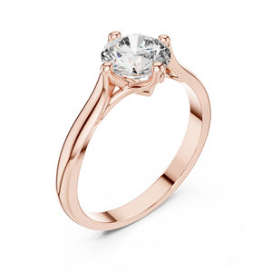 Bague en or jaune 14 carats avec diamant rond cultivé en laboratoire pour femmes |   Vêtements de tous les jours |   Nouveau diamant cultivé - Product Image 2