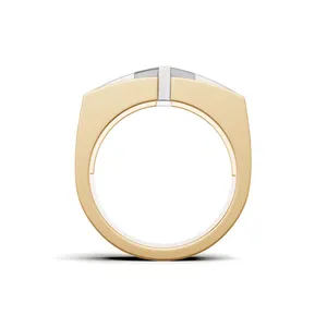 Anillo de Diamantes Urban Crest para Hombre, Corte Princesa, Diamante Cultivado en Laboratorio, Oro Amarillo de 18K, 1 Diamante, Anillo de 1 Pieza para Exportación - Product Image 3