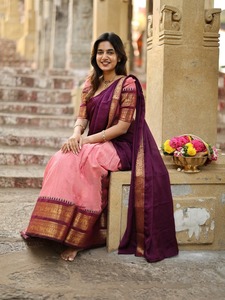 Conjunto de Lehenga Choli de Seda Kanjivaram del Sur de la India, Sin Arrugas, Tejido Tradicional Zari, para Bodas, Fiestas, Diwali, Graduaciones - Product Image 1
