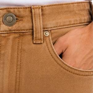 Customized Camel Brown <b>Men</b> Slim Fit Biker Jeans <b>Stretch</b> Denim Pants Ribbed Knee Detail Casual Streetwear Fashion Trousers - Product Image 3