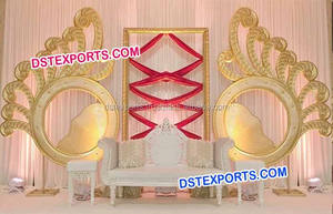 พระพิฆเนศสำหรับงานแต่งงานแบบดั้งเดิมของอินเดียใต้อุปกรณ์ตกแต่งเวทีทำจากเส้นใยอุปกรณ์ประกอบฉากตกแต่ง - Product Image 3