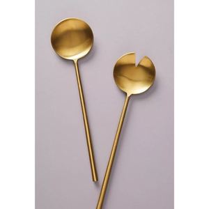 Juego de Servidores de Ensalada de Acero Inoxidable de Último Diseño, Utensilios Metálicos para Servir con Asas de Diseño a un Precio Competitivo - Product Image 4