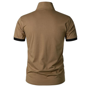 High Quality Men's Polo Shirt Regular Fit <b>3</b>-Button Closure Soft Touch Elastic Material Comfortable Short Sleeve - Product Image 2