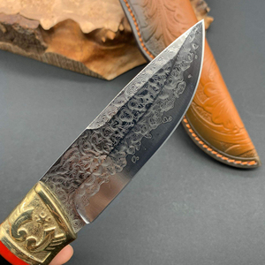 Cuchillo Bowie Personalizable de Acero Inoxidable de Grado Industrial OEM, Portátil, para Camping, con Hoja Recta de Punta Serrada, Alta Dureza - Product Image 3