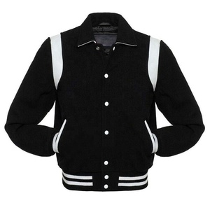 Veste universitaire en laine et cuir véritable, veste universitaire personnalisée, coupe-vent en cuir pour homme, design sur mesure - Product Image 5