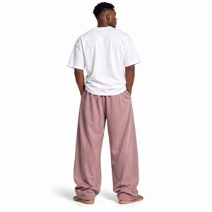 <b>Men</b>’s Oversized Cotton Wide Leg <b>Trousers</b> Custom Printed Baggy Pants Relaxed Fit Streetwear Pants Private Label Manufacturer - Product Image 3