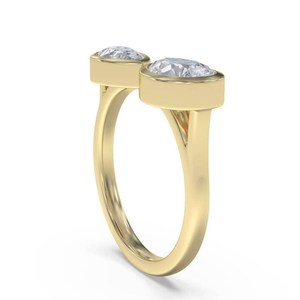 1.01CT Pear Cut Moissanite Gemstone Bypass Bezel Set Ring <b>For</b> Women's Original 925 Silver With Yellow Plated Fine <b>Gift</b> <b>For</b> <b>Her</b> - Product Image 6