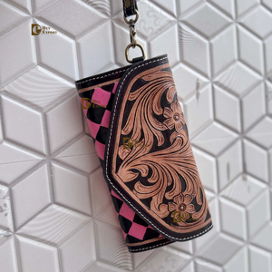 กระเป๋าคลัทช์หนังแท้ทำมือสุดหรู ดีไซน์เก๋ลายตาราง ใช้ได้หลากหลาย พร้อมช่องใส่โทรศัพท์ สำหรับผู้หญิง - Product Image 1