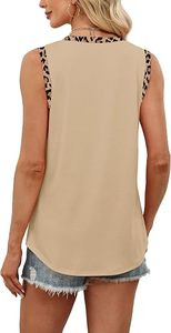 Women's <b>Tank</b> <b>Tops</b> <b>Lace</b> Solid Jersey Knitted Breathable Casual O-Neck Boho Color Block Sleeveless Summer Beach Vacation Curved XL - Product Image 2