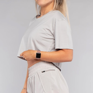 Crop top pour femmes à manches courtes en coton et polyester de qualité supérieure, vêtements décontractés, fournisseur en gros de crop tops pour femmes - Product Image 6