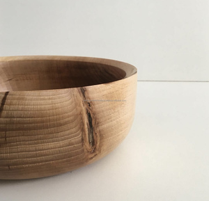 Cuenco grande de madera de acacia sostenible hecho a mano, vajilla desechable única para fiestas, fideos de sopa ecológicos para servir - Product Image 3