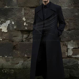 Abrigo Largo para Hombre Royal Look, Tejido de Lana Transpirable, Abrigo de Lujo Personalizable de Alta Calidad con Ribete de Piel, Servicio OEM - Product Image 4