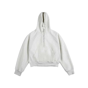 เสื้อฮู้ดดี้ Yali 500GSM หนานุ่ม ทรงครอป ซิปครึ่งตัว มีสินค้าพร้อมส่ง รับสกรีนโลโก้ เสื้อฮู้ดดี้สตรีทแวร์ผู้ชาย - Product Image 1