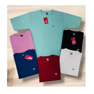 T-shirt personnalisé pour homme à col rond en jacquard épais 220g 100% coton avec logo personnalisé imprimé respirant écologique séchage rapide - Product Image 5