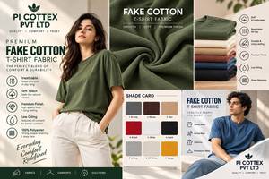 Tissu en coton imitation pour t-shirts, doux, respirant et durable, pour vêtements décontractés et confection, provenant d'un fournisseur indien, en vente. - Product Image 2