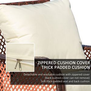 Set Divano da Esterno in Rattan PE a 4 Pezzi, Mobili da Conversazione Resistenti all'Acqua con Tavolo e 4 Sedie per Cortile - Product Image 5