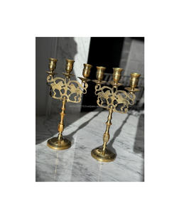 Candelabros grandes de cinco soportes de latón de diseño antiguo para banquetes escenarios de iglesia y arreglos elegantes para el hogar vintage - Product Image 4