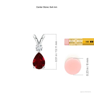 Pendentif en or pur 18 carats avec rubis rouge naturel taille poire et diamant en forme de goutte, collection 2026 – Bijou de luxe pour soirée, collier chaîne - Product Image 2