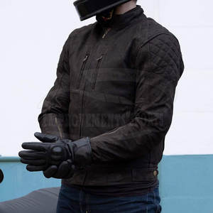 แจ็กเก็ตมอเตอร์ไซค์หนังมีซิปสีทึบดีไซน์ไม่เหมือนใคร - Product Image 4