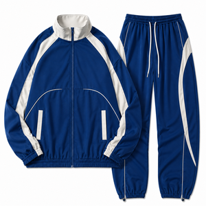Men's <b>Zip</b> <b>Up</b> Windbreaker <b>Jacket</b> Set with Matching Athletic Pants - Product Image 4