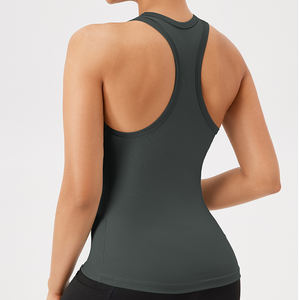 เสื้อกีฬาผู้หญิงแบบยืดหยุ่นสูง ทรง Racer Back แห้งเร็ว เสื้อกล้ามออกกำลังกายรัดรูปสำหรับผู้หญิง เสื้อกล้ามเวสต์สำหรับออกกำลังกายในยิม - Product Image 3