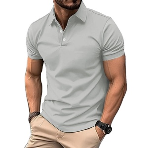 Chemise polo pour homme, tissu en jersey respirant, manches courtes avec boutons de revers, couleur unie, simple et durable - Product Image 6