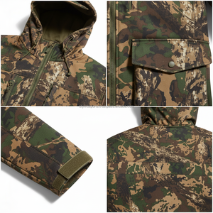 OEM Men's Camouflage Tactical Hunting <b>Jacket</b> Winter Outdoor Hooded Softshell <b>Jacket</b> High-Quality Forest <b>Camo</b> Outerwear - Product Image 4
