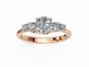 Anillo de Diamantes de Diseño en Oro Sólido de 9KT, 14KT y 18KT, Opciones en Oro Amarillo, Rosa y Blanco, Joyería Fina, Anillo de Bodas con Diamantes Genuinos para Mujer - Product Image 6