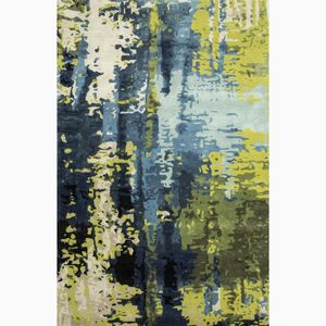 Tapis moderne à nœuds floraux, noué à la main, en laine et soie, écologique, avec envers antidérapant en latex, à poils plats, 1 pièce, usage commercial - Product Image 1