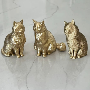 Centre de table en métal haut de gamme pour chat, pièce décorative pour la maison avec figurine animale unique, présentoir de table - Product Image 1