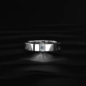 <b>Emerald</b> Cut Diamond <b>Men</b>’s Solitaire Diamond <b>Ring</b> IGI Certified Buy Direct From Indian Trusted Supplier - Product Image 1