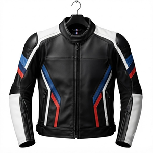 Men's Custom Super MotoCP Track Cowhide <b>Racing</b> <b>Jacket</b>/Chaqueta Leather Motorbike CE Level 2 Protection Made To Measure Approved - Product Image 1
