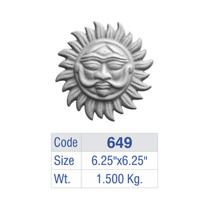 Rajput Shield Aluminum <b>Wall</b> Mount Decor Cast Iron Crossed Swords Crest Luxury Villa Entryway Guard Medallion Sun Face Plaque - Product Image 2