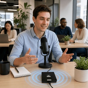 Microphone de conférence intelligent avec suppression d'écho et réduction de bruit IA pour salle de réunion, centre d'appels, OEM - Product Image 3