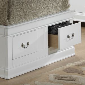 Elegante Letto Matrimoniale Bianco con Contenitore e Design Imbottito - Product Image 3