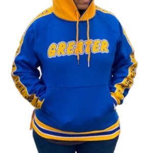Sweat-shirt à capuche Sigma Gamma Rho Greater Tapered Hoodie SGRho bleu or, vêtements grecs de qualité supérieure, unisexe, pour sororité - Product Image 6