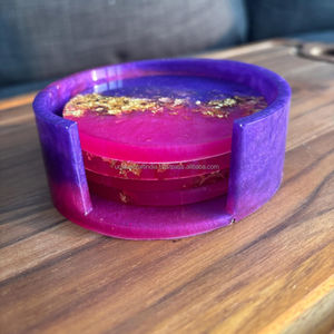 Handmade Epoxy Resin <b>Crystal</b> Glitter <b>Coasters</b> Elegant Sparkling Drinkware Stylish Tabletop Decor Modern Resin Accessories Set - Product Image 1