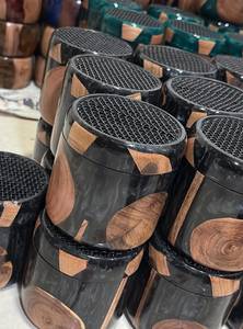 FAIZA CRAFT Brûleur d'encens en résine et bois d'acacia couleur personnalisée - Support de luxe fait main pour Oud Bakhoor arabe, encens indien en gros - Product Image 4