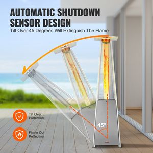 Calentador de Patio a Propano Pyramid de 48000 BTU, Calentador de Llama para Exteriores con Tubo de Vidrio de Cuarzo y Ruedas - Product Image 4