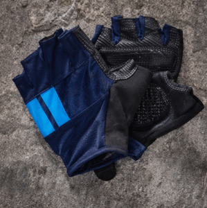 Guantes de Ciclismo de Medio Dedo, Material de Cuero, Transpirables, Antideslizantes, Cierre de Velcro, Diseño Panelado Azul y Negro para Hombre, Invierno - Product Image 2