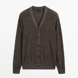 New Design Winter Breathable Front Logo Men's <b>Cardigan</b> <b>Sweater</b> 100% Cotton Knitted High Quality Wholesale - Product Image 1