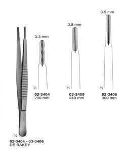 Pinzas DeBakey Atraumáticas de 3.5 mm, 300 mm, Acero Inoxidable - Product Image 1