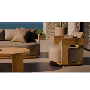 Contemporary Oval <b>Outdoor</b> Dining <b>Table</b> Solid Teak Wood <b>Rounded</b> Edge Durable Construction for Resort Villa and Hotel Dining - Product Image 5