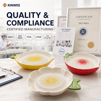 Fruitvormige keramische knoflookrasp met aangepast logo, OEM, ODM, private label fabrikant, leverancier, groothandel, bulk keukengerei