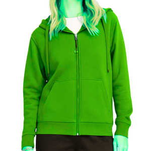 Sweat à capuche zippé en molleton de coton coupe classique pour femme, personnalisé, hiver/automne, coupe-vent, décontracté, respirant, séchage rapide, imprimé sur le devant - Product Image 3